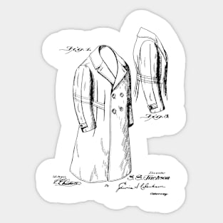 Coat Vintage Patent Hand Drawing Sticker